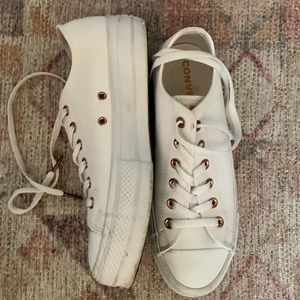 Platform Converse white with Rose Gold